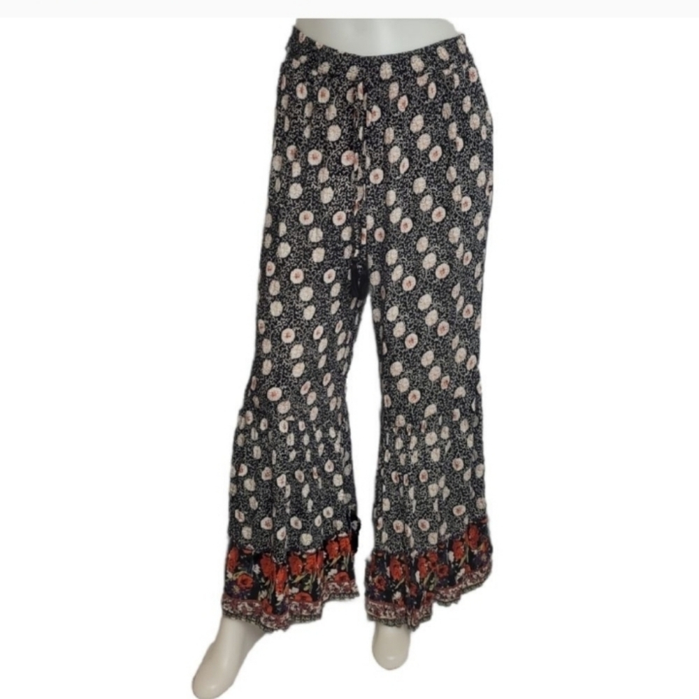Angie Flare Ruffle BOHO Pants Size Large - Picture 2 of 9